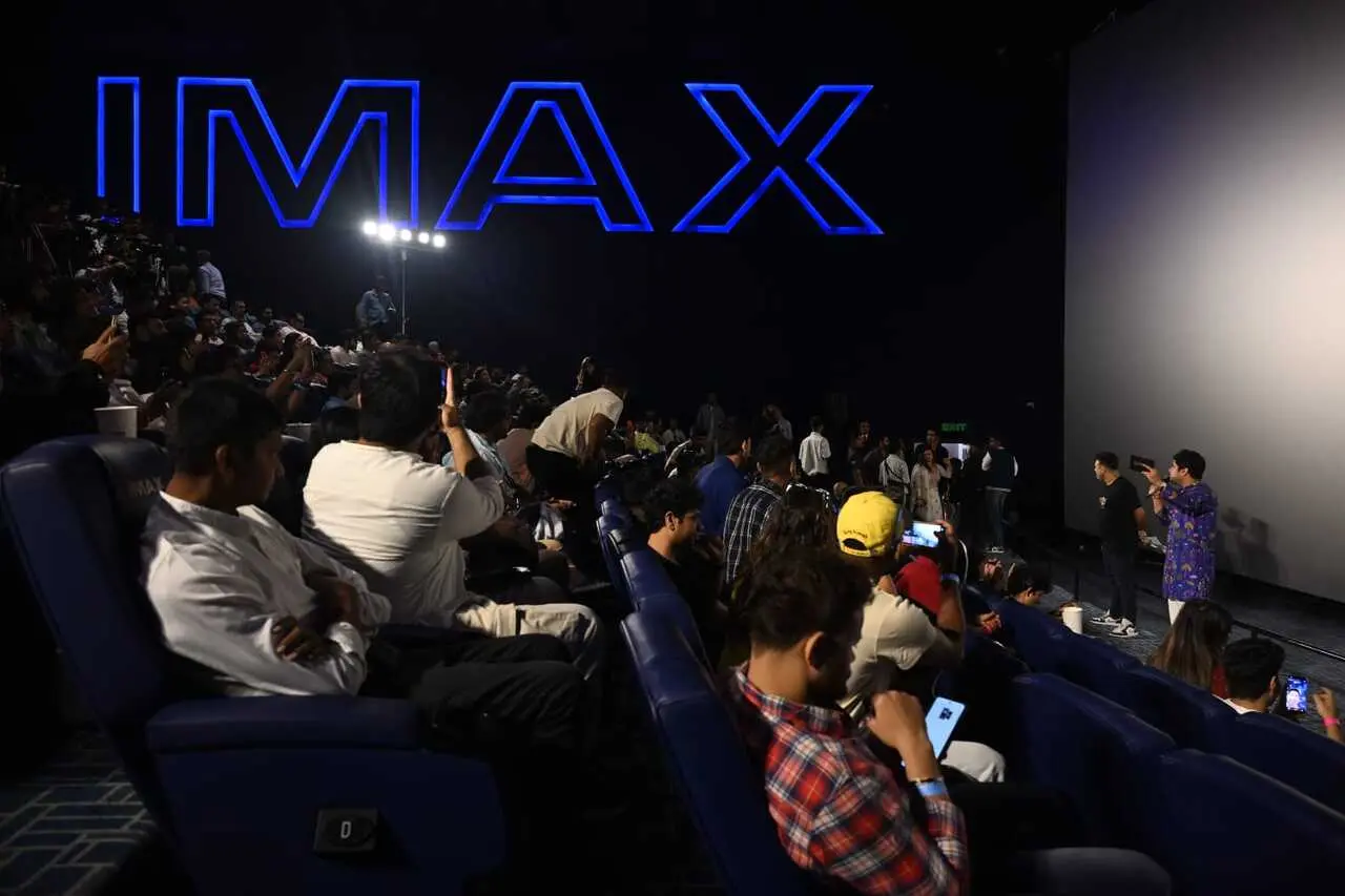  The PVR  theatre inside the Palladium mall in Lower Parel, Mumbai, was packed with audience who turned up in large numbers to witness the first glimpse of Ranbir Kapoor as Lord Rama.